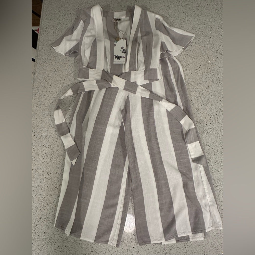 Show Me Your MuMu SMYMM Explorer Pants Arie Top Gray and White Striped Set XS